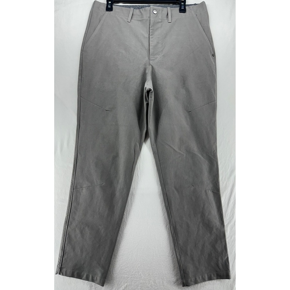 Vuori Meta Pants Mens L 34x30 Grey Technical Stretch Chino Travel Trousers V480